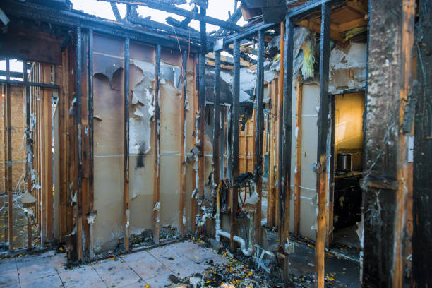 Professional Fire Damage Removal technician working in Patchogue, NY